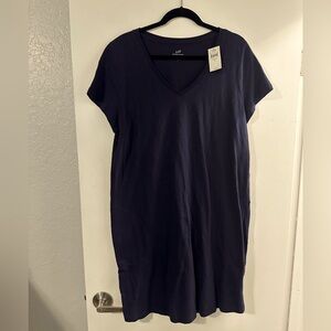 J. Jill navy blue T-shirt dress.